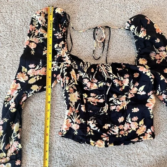 Free People Hilary Print Keyhole Neck Top - Picture 10 of 10